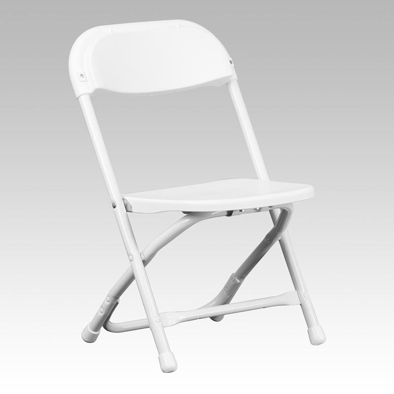 Kids White Plastic Folding Chair - Flash Furniture
