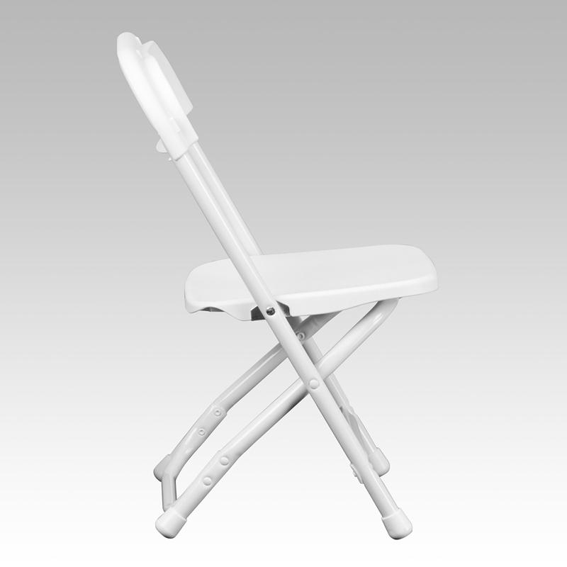 Kids White Plastic Folding Chair - Flash Furniture