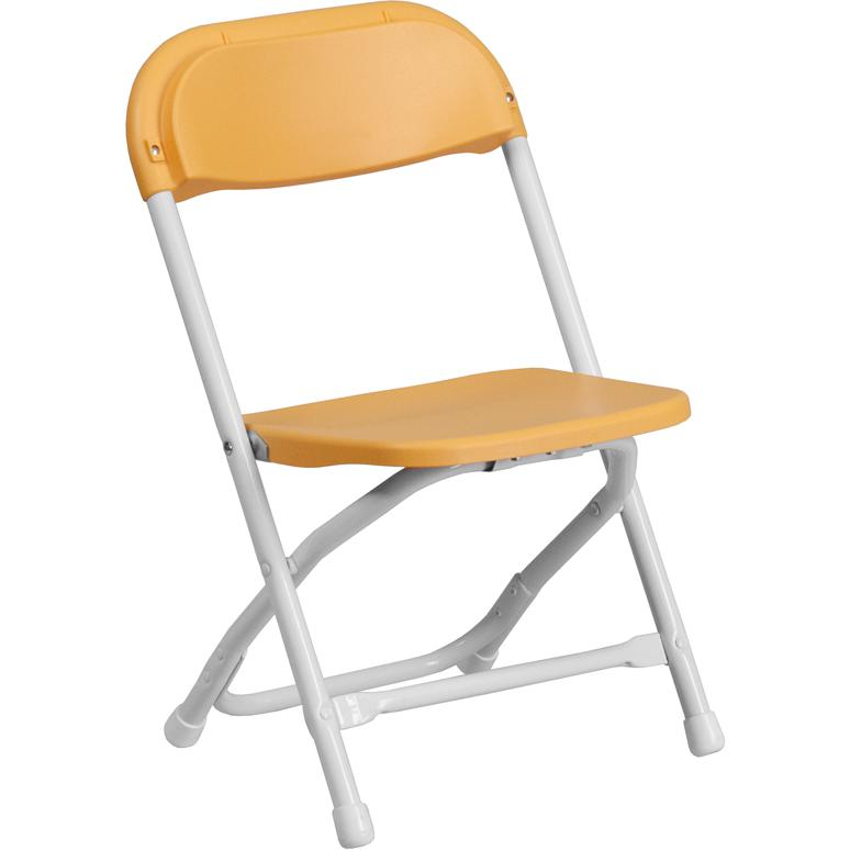 Kids Yellow Plastic Folding Chair - Flash Furniture