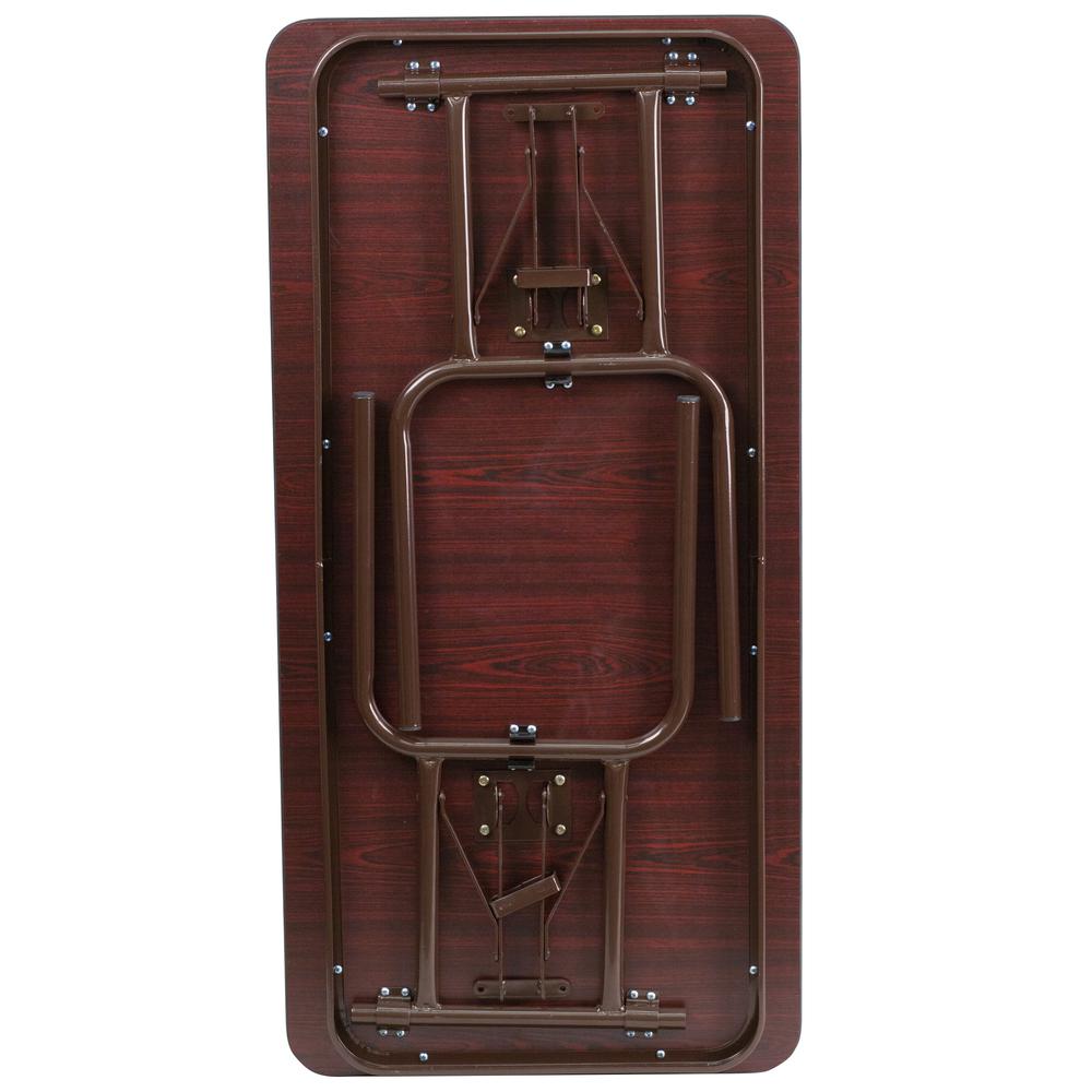4-Foot Mahogany Melamine Laminate Folding Banquet Table - Flash Furniture