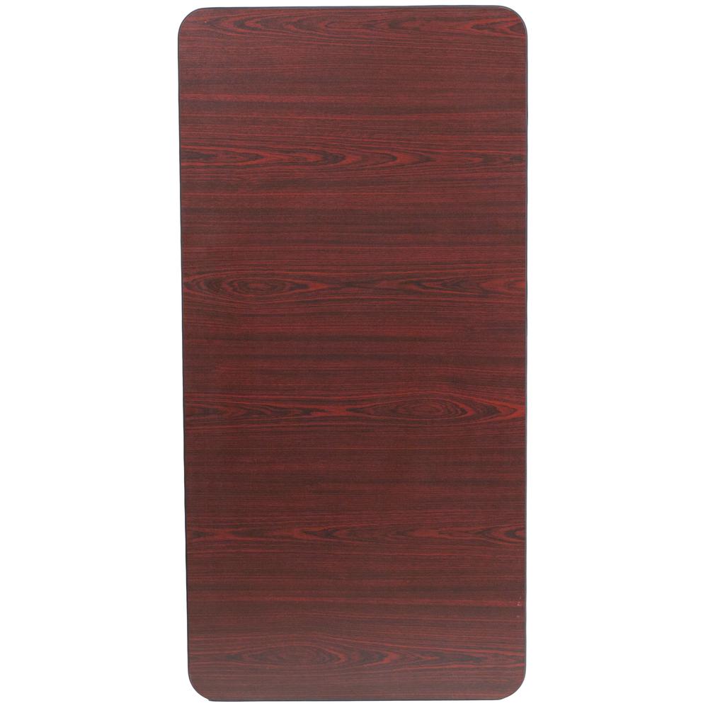 4-Foot Mahogany Melamine Laminate Folding Banquet Table - Flash Furniture