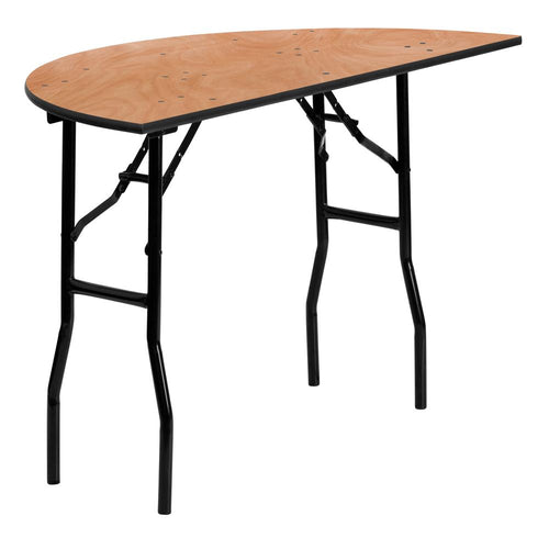 4-Foot Half-Round Wood Folding Banquet Table - Flash Furniture