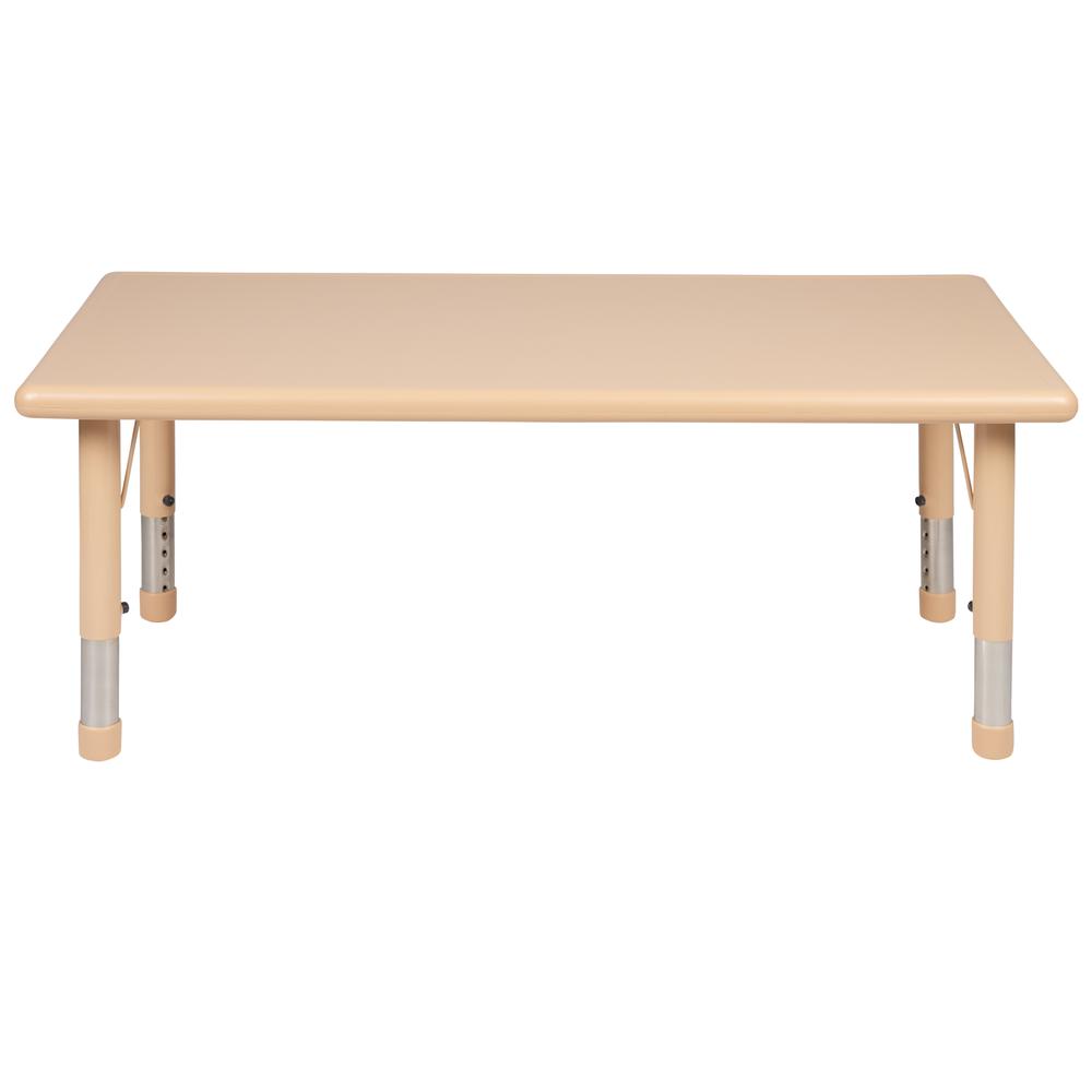 24''W x 48''L Rectangular Natural Plastic Height Adjustable Activity Table - Flash Furniture