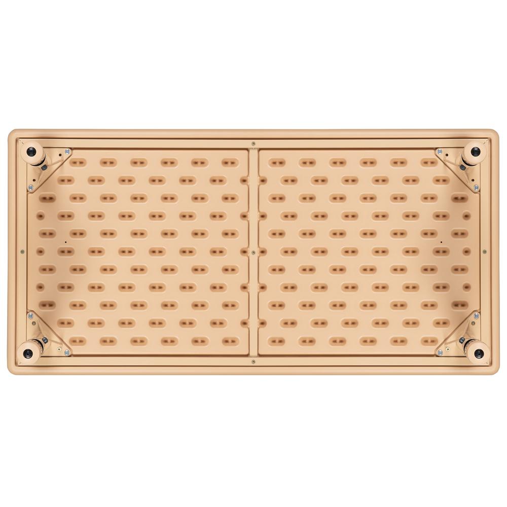 24''W x 48''L Rectangular Natural Plastic Height Adjustable Activity Table - Flash Furniture