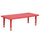 24''W x 48''L Rectangular Red Plastic Height Adjustable Activity Table - Flash Furniture