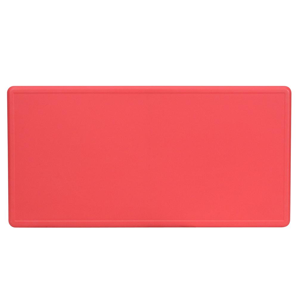 24''W x 48''L Rectangular Red Plastic Height Adjustable Activity Table - Flash Furniture