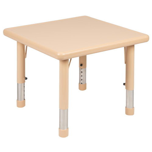 24'' Square Natural Plastic Height Adjustable Activity Table - Flash Furniture