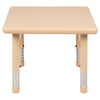 24'' Square Natural Plastic Height Adjustable Activity Table - Flash Furniture