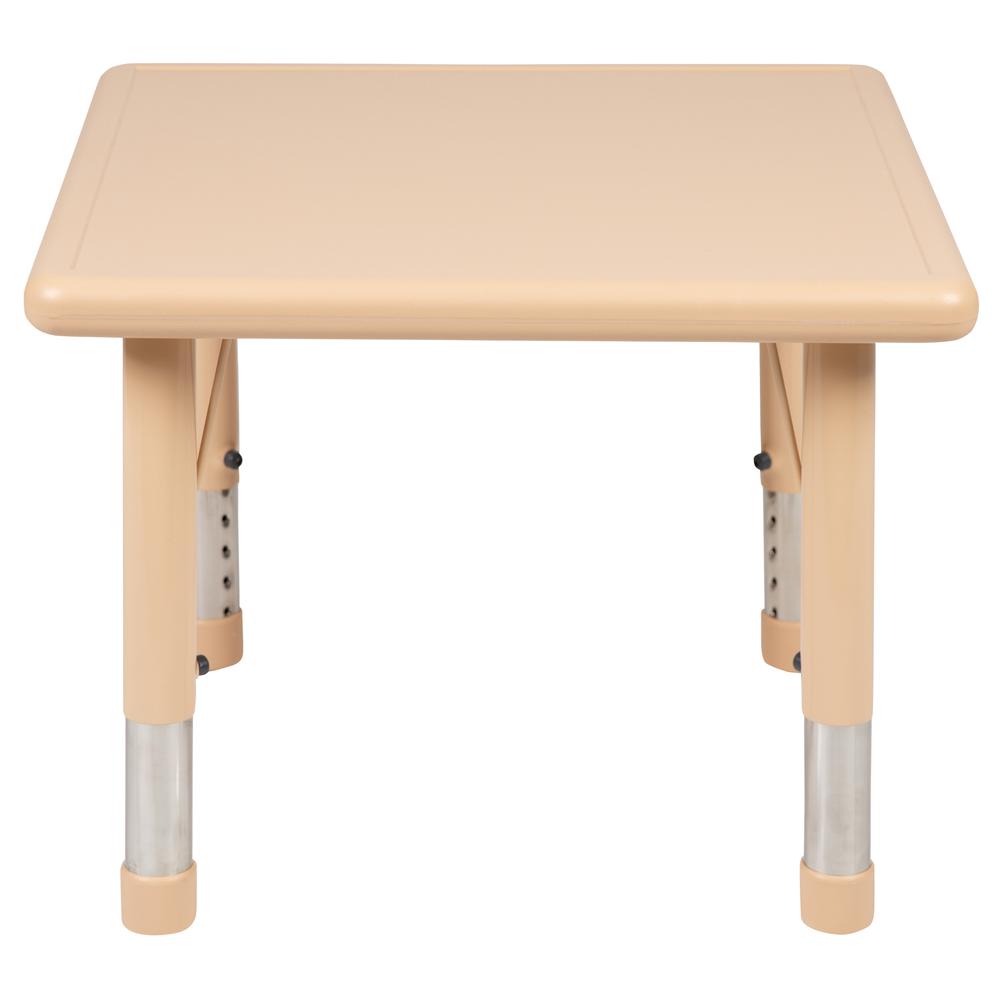 24'' Square Natural Plastic Height Adjustable Activity Table - Flash Furniture