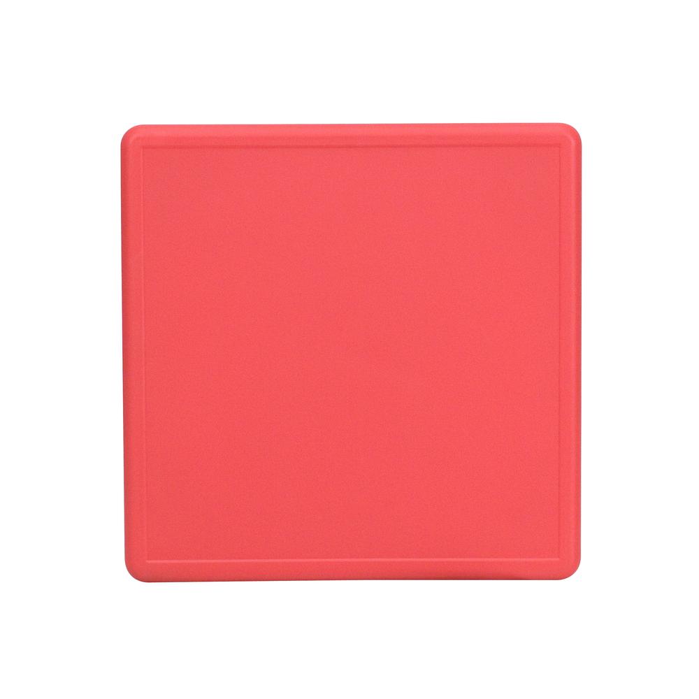 24'' Square Red Plastic Height Adjustable Activity Table - Flash Furniture