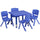 24'' Square Blue Plastic Height Adjustable Activity Table Set with 4 Chairs - Flash Furniture