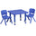 24'' Square Blue Plastic Height Adjustable Activity Table Set with 2 Chairs - Flash Furniture