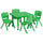 24'' Square Green Plastic Height Adjustable Activity Table Set with 4 Chairs - Flash Furniture