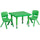 24'' Square Green Plastic Height Adjustable Activity Table Set with 2 Chairs - Flash Furniture