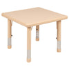 24'' Square Natural Plastic Height Adjustable Activity Table Set with 4 Chairs - Flash Furniture