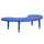 35''W x 65''L Half-Moon Blue Plastic Height Adjustable Activity Table - Flash Furniture