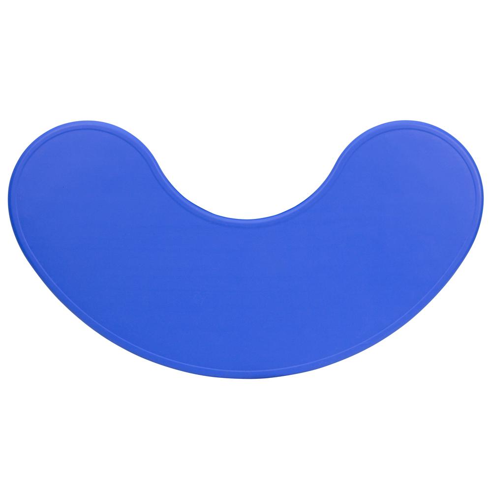 35''W x 65''L Half-Moon Blue Plastic Height Adjustable Activity Table - Flash Furniture