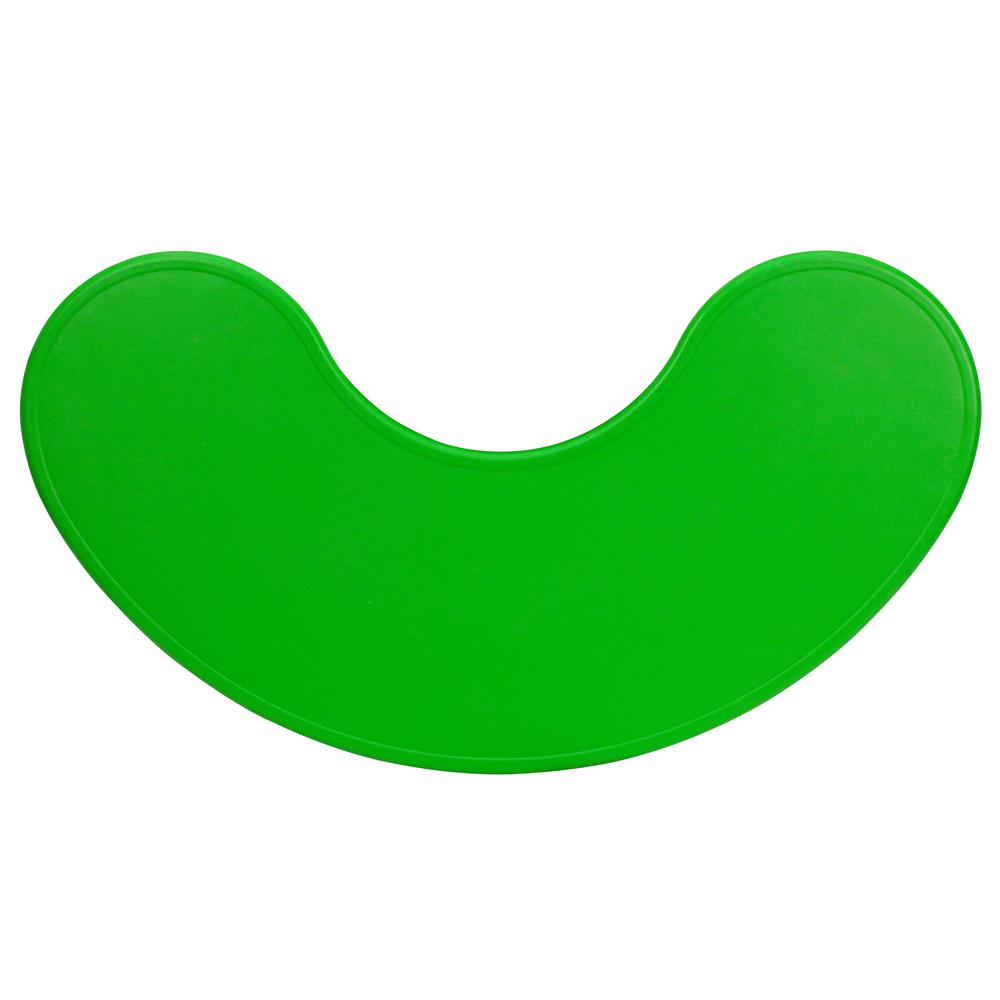 35''W x 65''L Half-Moon Green Plastic Height Adjustable Activity Table - Flash Furniture