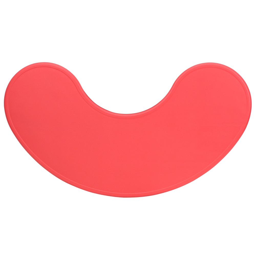 35''W x 65''L Half-Moon Red Plastic Height Adjustable Activity Table - Flash Furniture