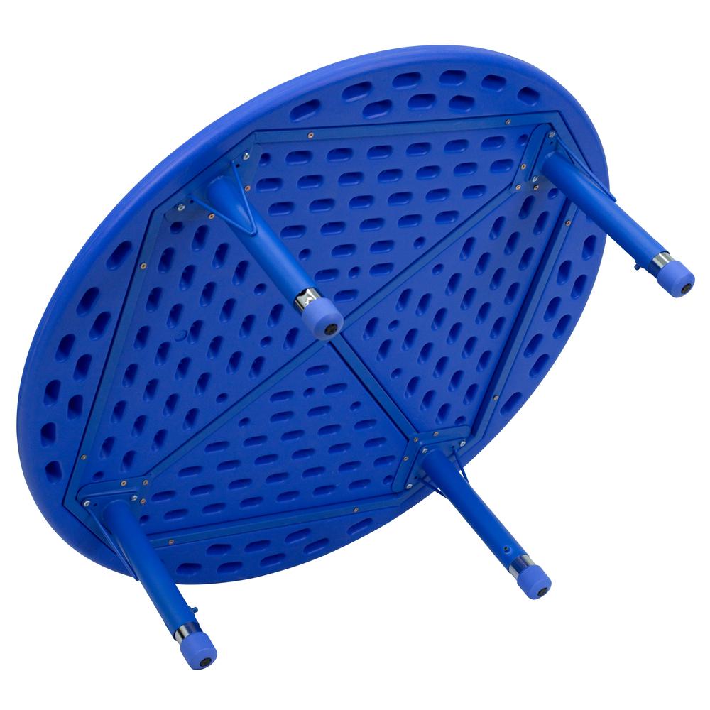 45'' Round Blue Plastic Height Adjustable Activity Table - Flash Furniture