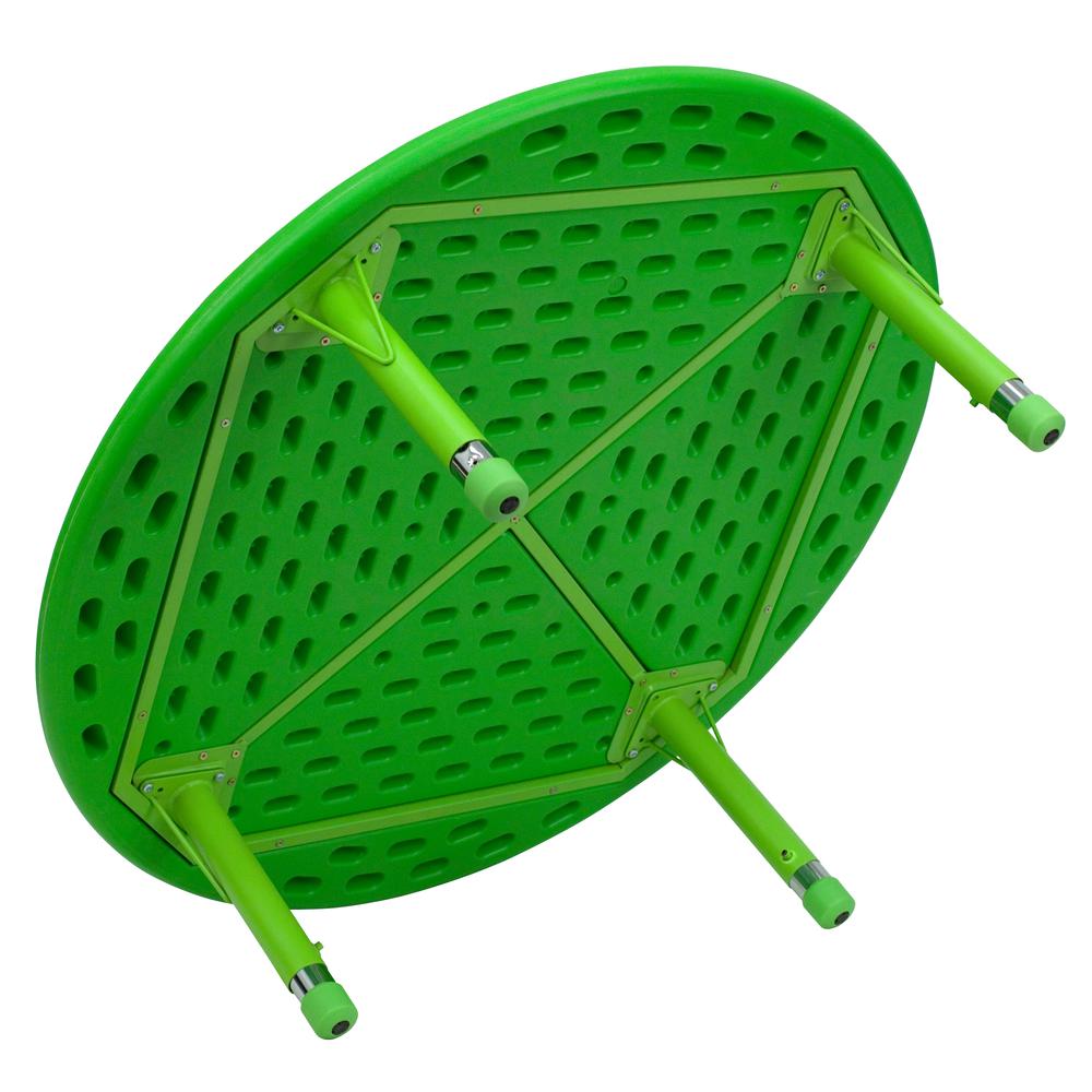45'' Round Green Plastic Height Adjustable Activity Table - Flash Furniture