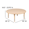 45'' Round Natural Plastic Height Adjustable Activity Table - Flash Furniture