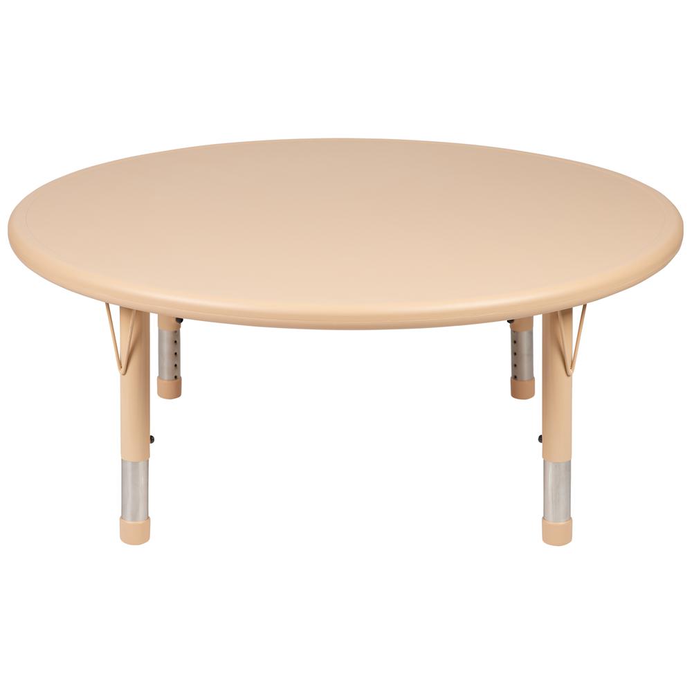 45'' Round Natural Plastic Height Adjustable Activity Table - Flash Furniture