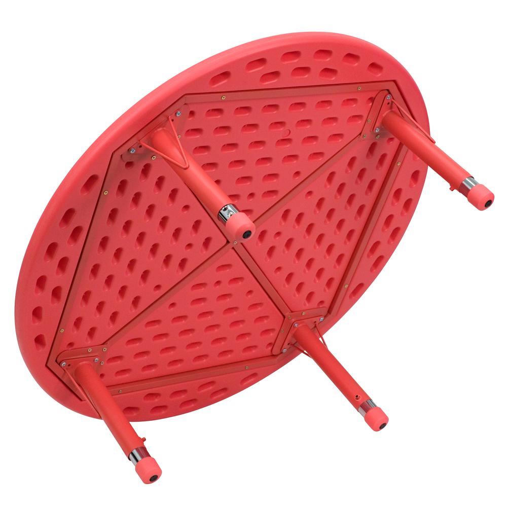 45'' Round Red Plastic Height Adjustable Activity Table - Flash Furniture