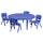 45'' Round Blue Plastic Height Adjustable Activity Table Set with 4 Chairs - Flash Furniture