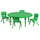 45'' Round Green Plastic Height Adjustable Activity Table Set with 4 Chairs - Flash Furniture