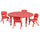 45'' Round Red Plastic Height Adjustable Activity Table Set with 4 Chairs - Flash Furniture