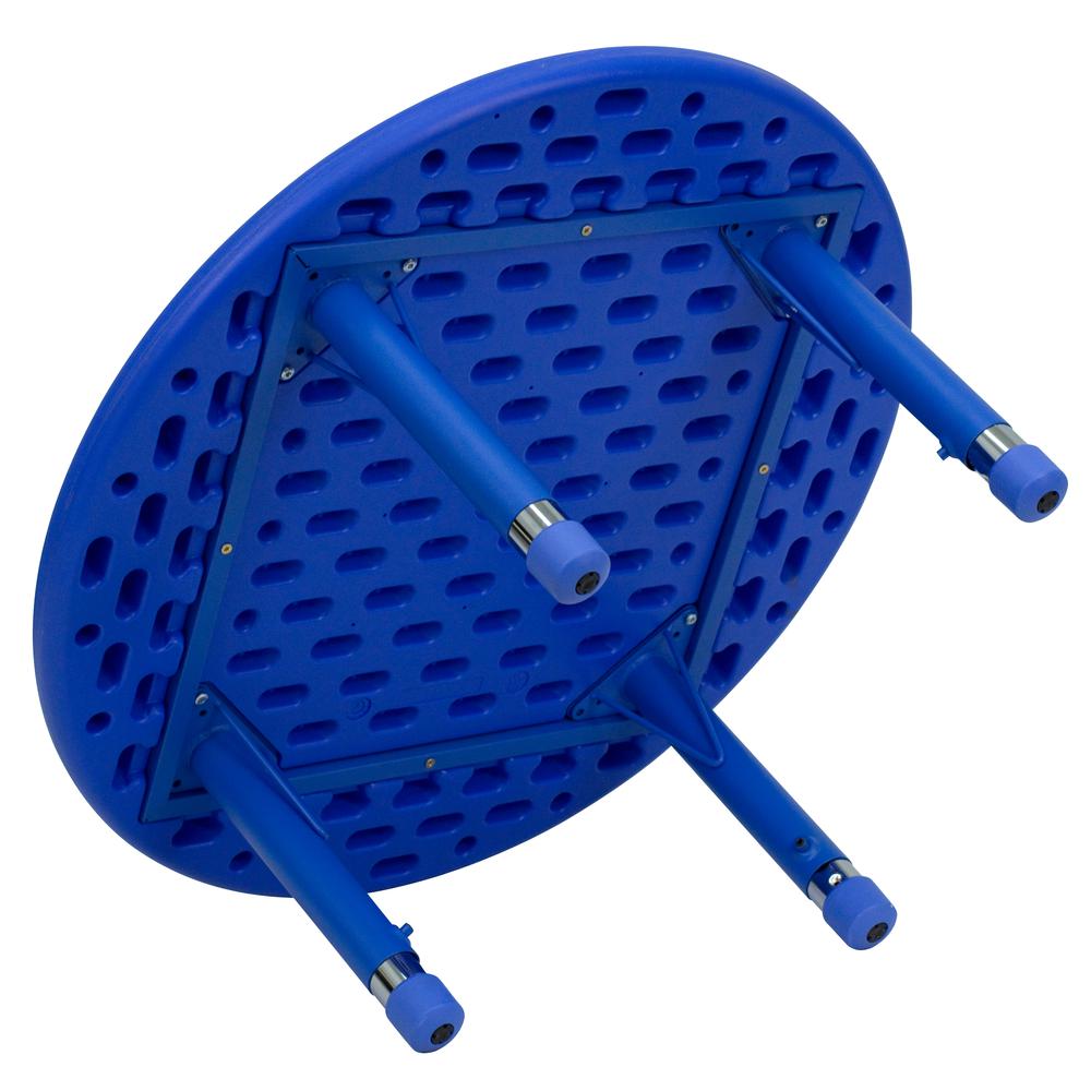 33'' Round Blue Plastic Height Adjustable Activity Table - Flash Furniture