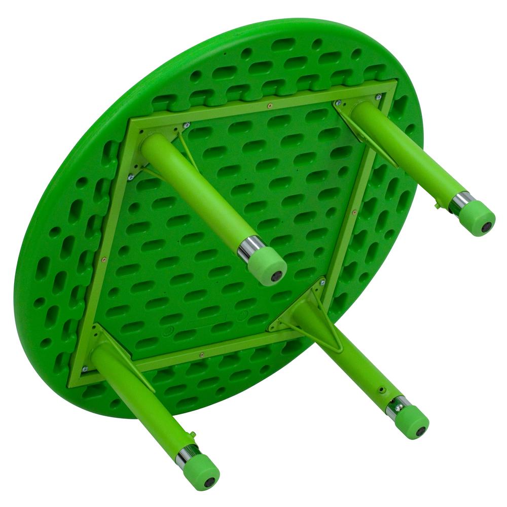 33'' Round Green Plastic Height Adjustable Activity Table - Flash Furniture