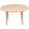 33'' Round Natural Plastic Height Adjustable Activity Table - Flash Furniture