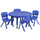 33'' Round Blue Plastic Height Adjustable Activity Table Set with 4 Chairs - Flash Furniture
