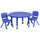 33'' Round Blue Plastic Height Adjustable Activity Table Set with 2 Chairs - Flash Furniture