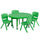 33'' Round Green Plastic Height Adjustable Activity Table Set with 4 Chairs - Flash Furniture
