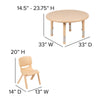 33'' Round Natural Plastic Height Adjustable Activity Table Set with 4 Chairs - Flash Furniture