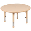 33'' Round Natural Plastic Height Adjustable Activity Table Set with 4 Chairs - Flash Furniture