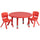 33'' Round Red Plastic Height Adjustable Activity Table Set with 2 Chairs - Flash Furniture