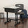 Adjustable Height Student Desk and Chair with Black Pedestal Frame - Flash Furniture