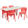 23.625''W x 47.25''L Red Plastic Height Activity Table Set with 4 Chairs - Flash Furniture
