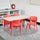 23.625''W x 47.25''L Red Plastic Height Activity Table Set with 4 Chairs - Flash Furniture