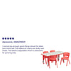 23.625''W x 47.25''L Red Plastic Height Activity Table Set with 4 Chairs - Flash Furniture