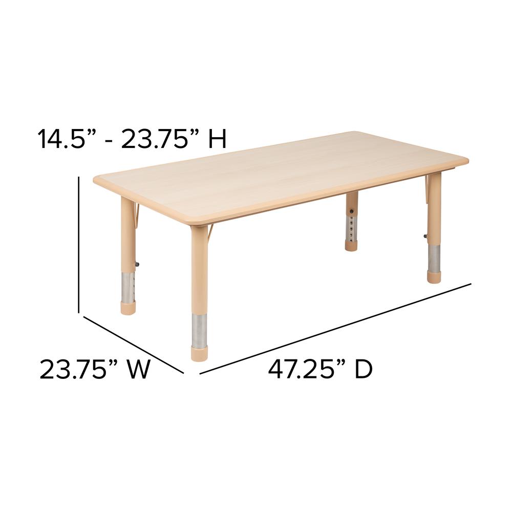 23.625''W x 47.25''L Rectangular Natural Plastic Height Adjustable Activity Table - Flash Furniture