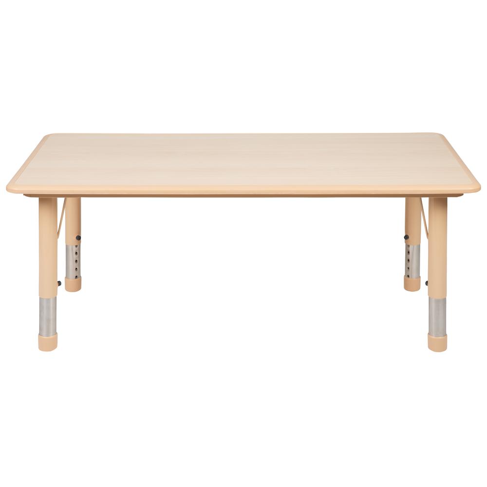 23.625''W x 47.25''L Rectangular Natural Plastic Height Adjustable Activity Table - Flash Furniture