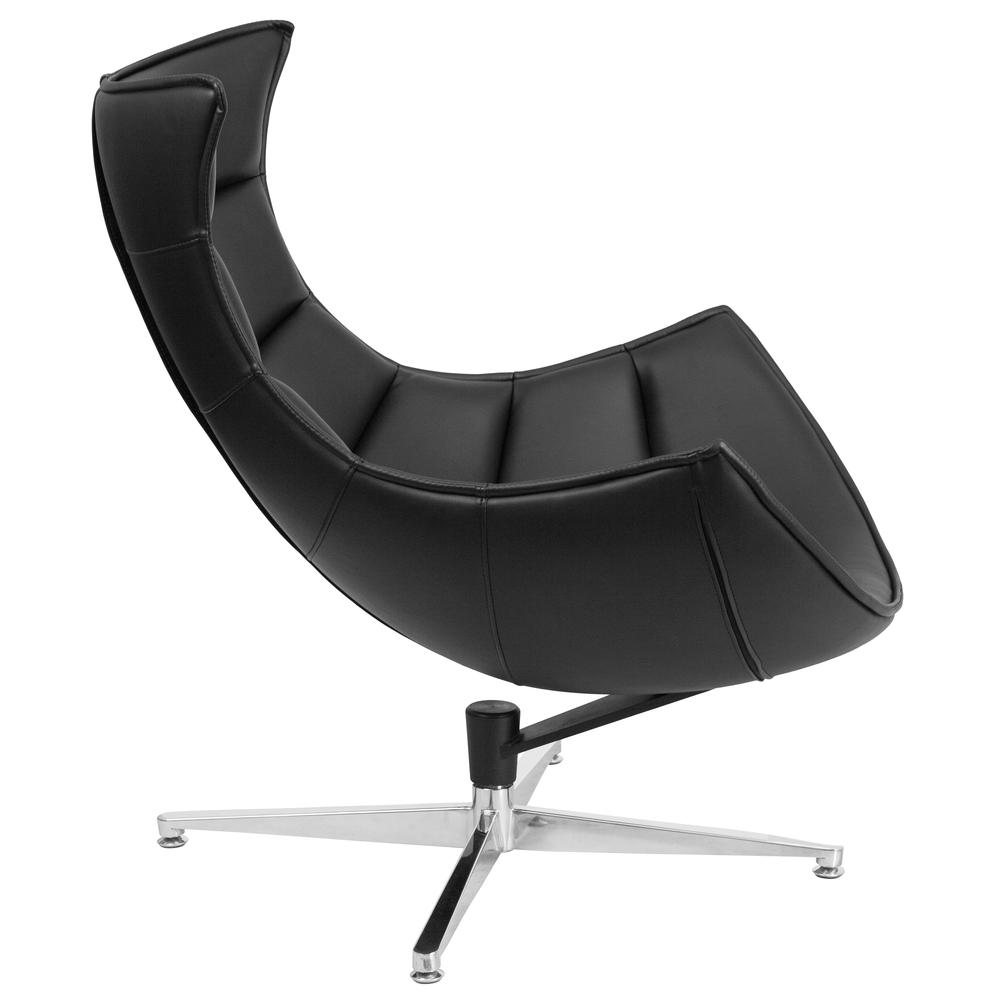 Black LeatherSoft Swivel Cocoon Chair - Flash Furniture