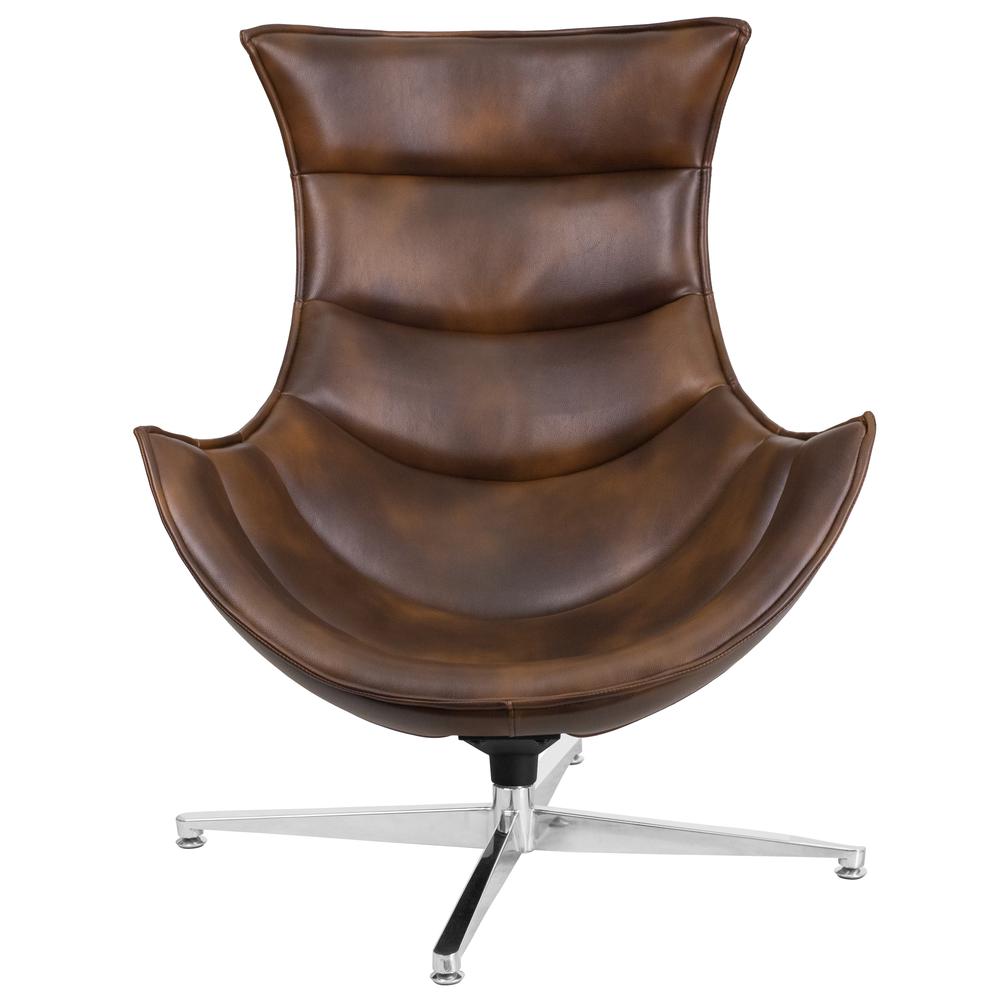Bomber Jacket LeatherSoft Swivel Cocoon Chair - Flash Furniture