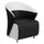 Black LeatherSoft Curved Barrel Back Lounge Chair with Melrose White Detailing - Flash Furniture