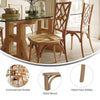 Brooklyn Pecan Solid Wood Stackable Dining Chair with Intricate Back Detail - Flash Furniture